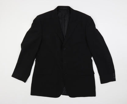 k j Mens Black Polyester Jacket Suit Jacket Size 42 Regular