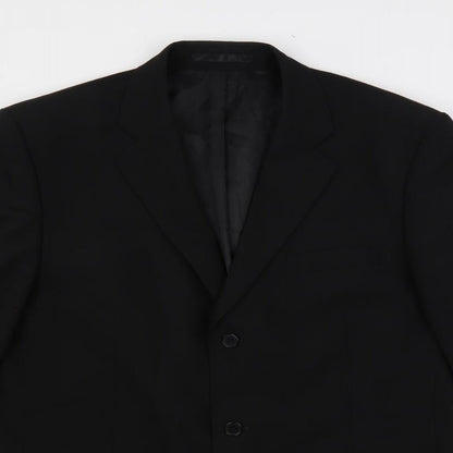 k j Mens Black Polyester Jacket Suit Jacket Size 42 Regular