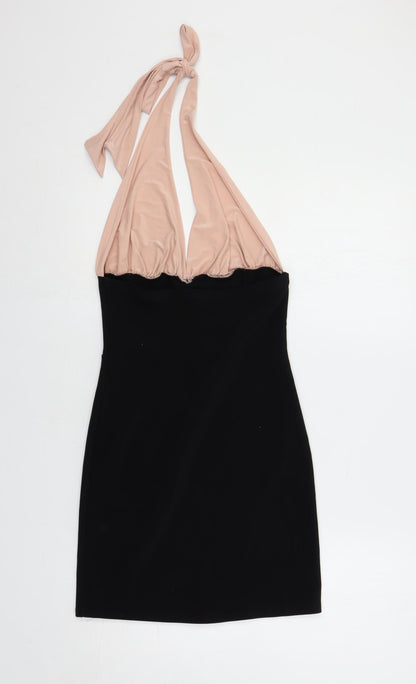 Gypsy Girl Womens Black Polyester Bodycon Size 10 Halter Tie - Backless