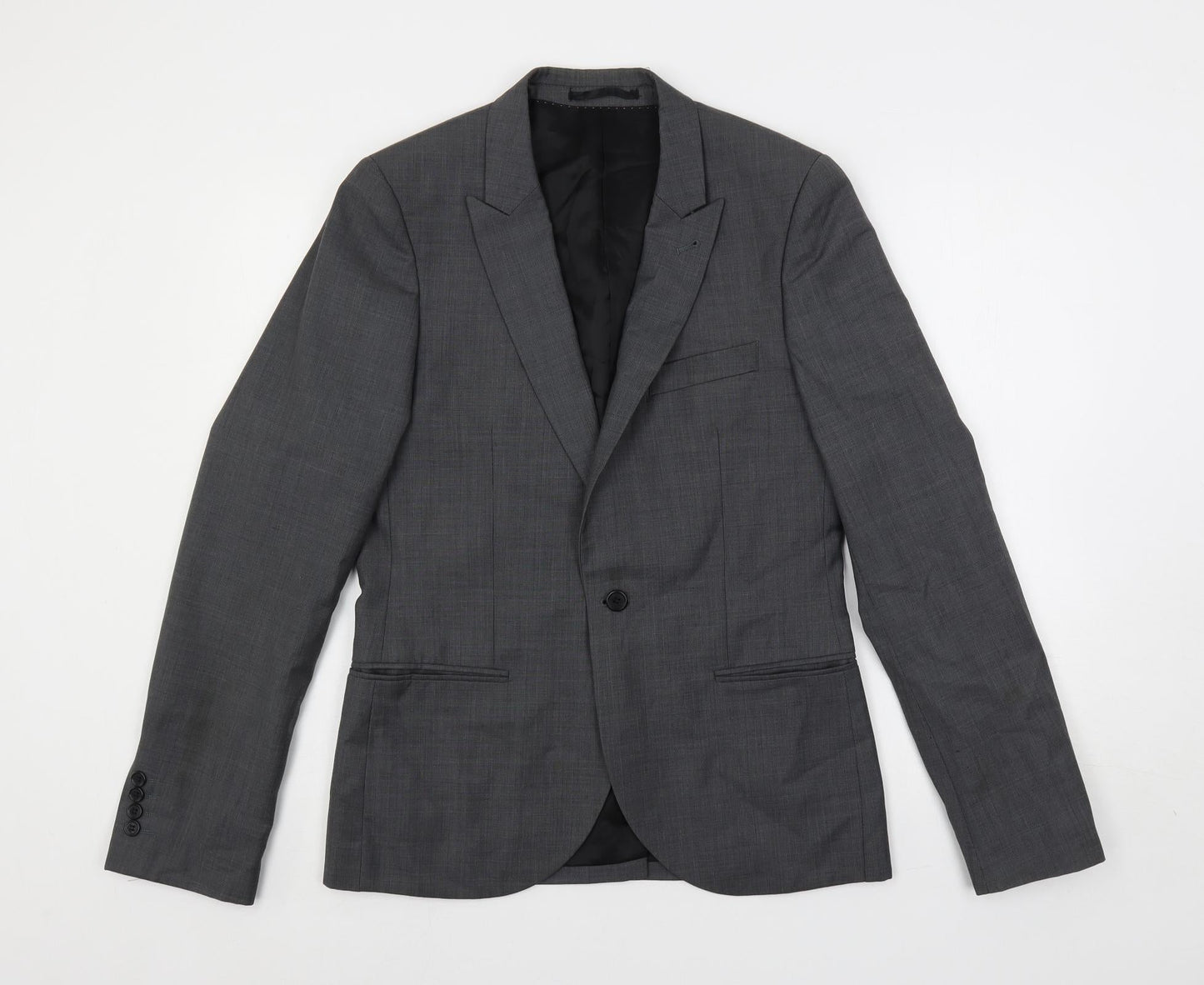 Mens UK Size 38 Topman Regular Grey Suit Jacket