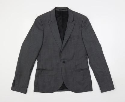 Mens UK Size 38 Topman Regular Grey Suit Jacket