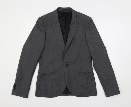 Mens UK Size 38 Topman Regular Grey Suit Jacket