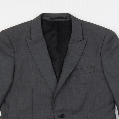 Mens UK Size 38 Topman Regular Grey Suit Jacket