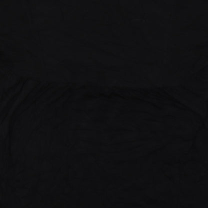 Zara Womens Black Cotton Trapeze & Swing Size M V-Neck Pullover