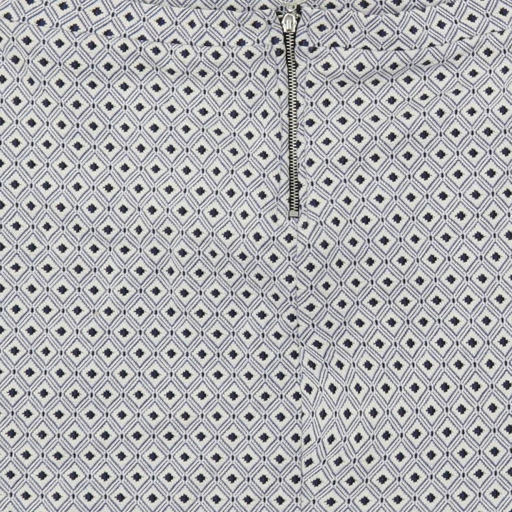 Miss Selfridge Womens Blue Geometric Polyester Mini Skirt Size 8 Zip