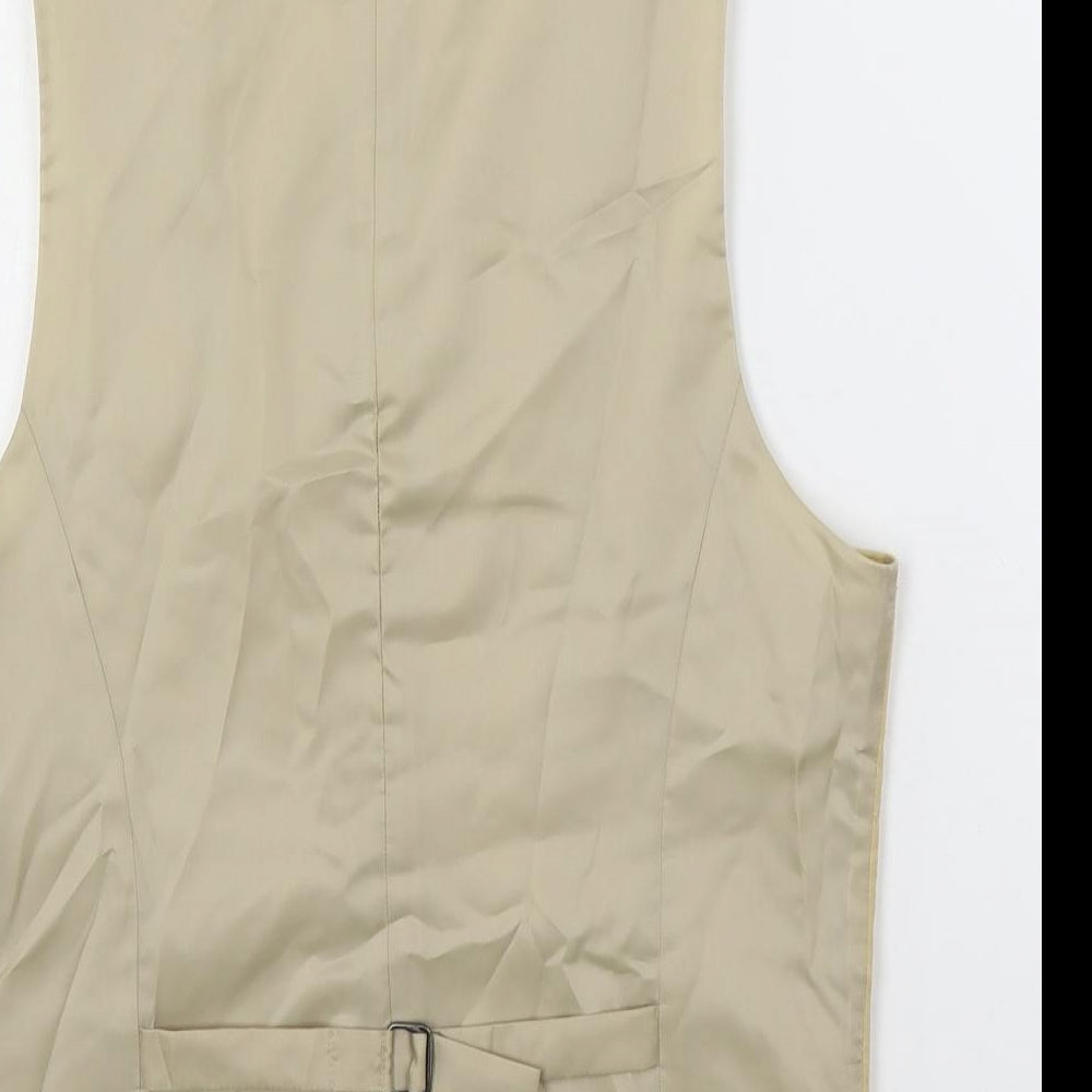 ASOS Mens Beige Cotton Jacket Suit Waistcoat Size 36 Regular