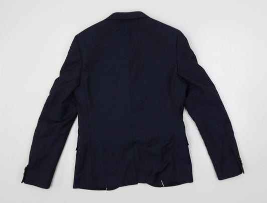 Mens UK Size 38 Topman Regular Blue Suit Jacket