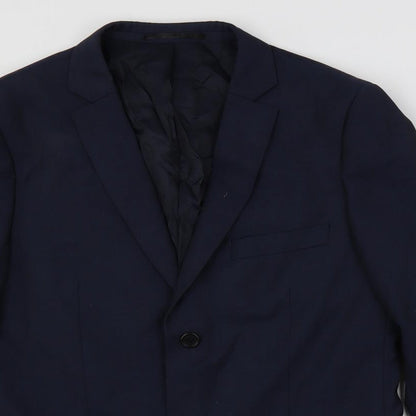 Mens UK Size 38 Topman Regular Blue Suit Jacket