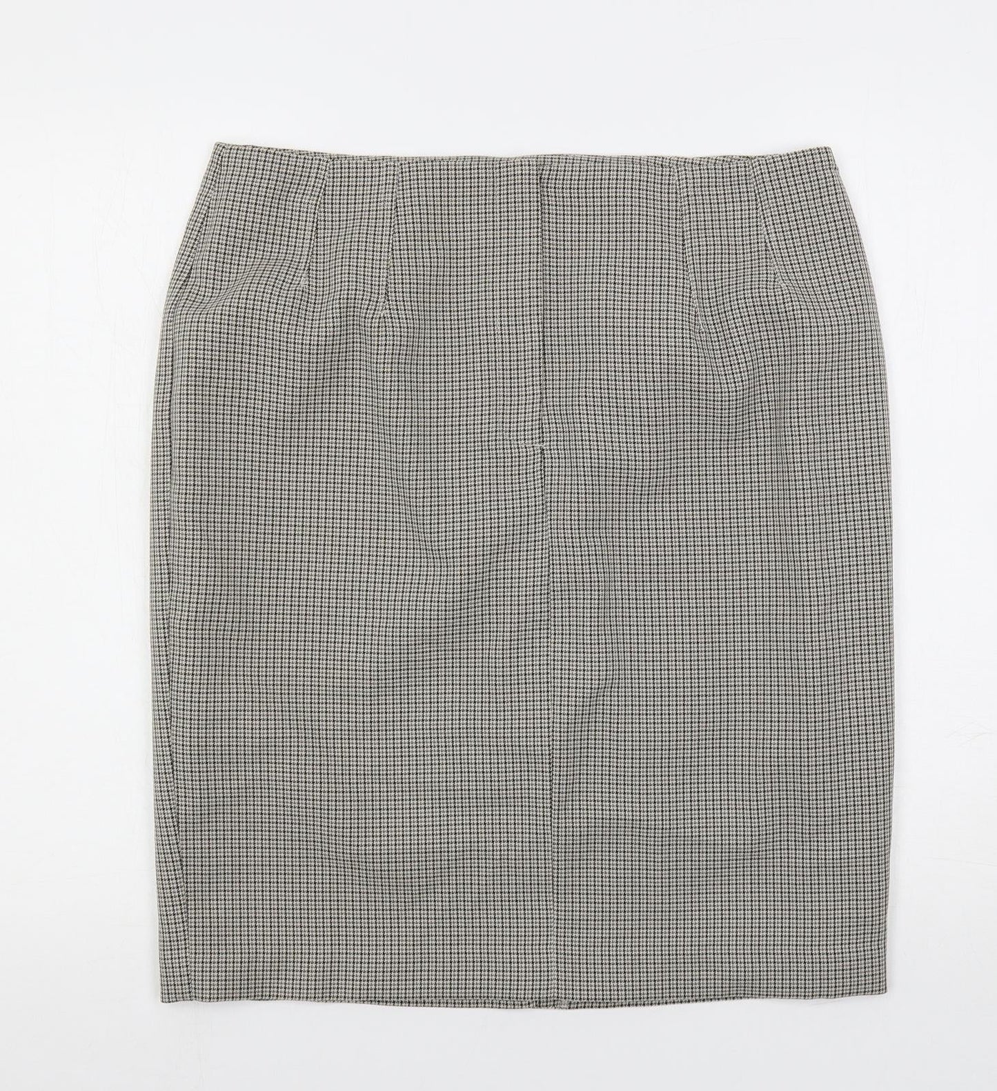 Marks and Spencer Womens Beige Geometric Polyester Straight & Pencil Skirt Size 16 Button - Lined