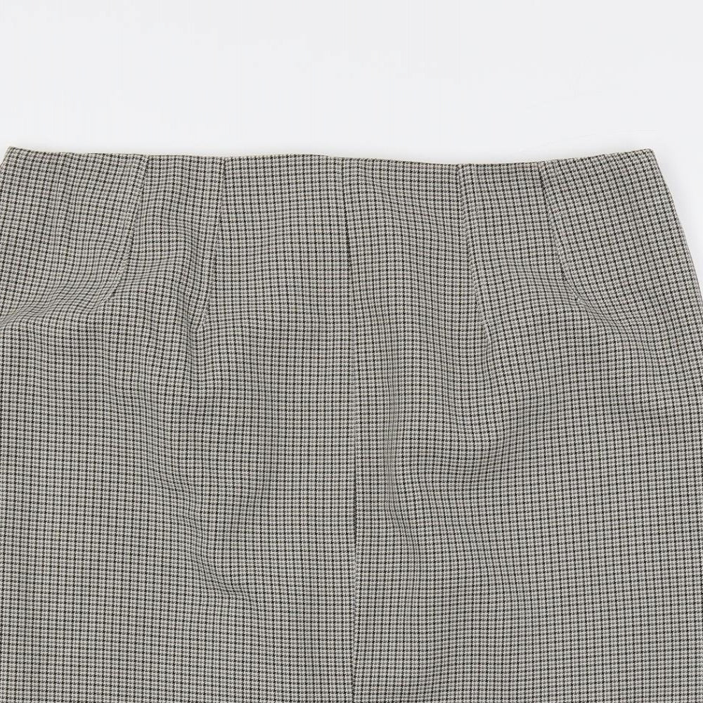Marks and Spencer Womens Beige Geometric Polyester Straight & Pencil Skirt Size 16 Button - Lined
