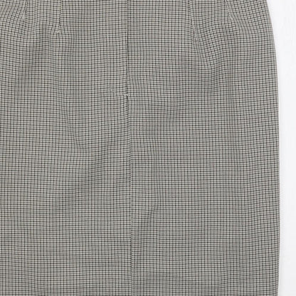 Marks and Spencer Womens Beige Geometric Polyester Straight & Pencil Skirt Size 16 Button - Lined