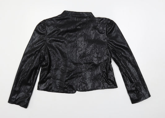 Alex & Co. Womens Black Jacket Blazer Size 18 - Open Sequin
