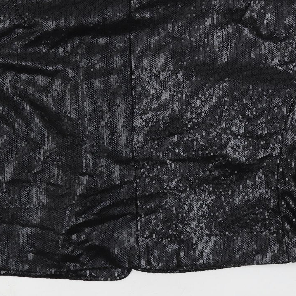 Alex & Co. Womens Black Jacket Blazer Size 18 - Open Sequin