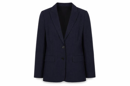 Marks & Spencer Womens Blue Striped Jacket Blazer Size 10 Button