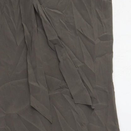 Cynthia Rowley Womens Grey Silk Shift Size 12 Boat Neck Tie