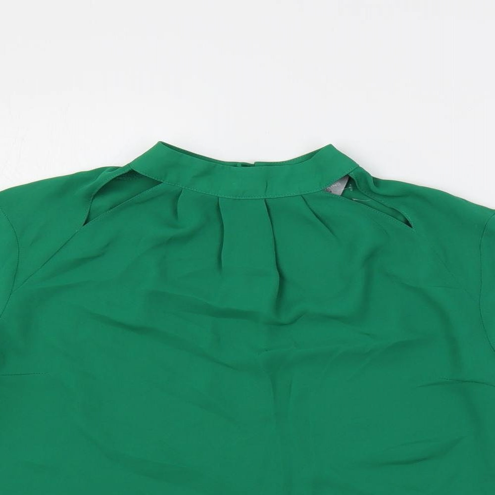 Womens UK Size 4 Dorothy Perkins Green Basic Blouse
