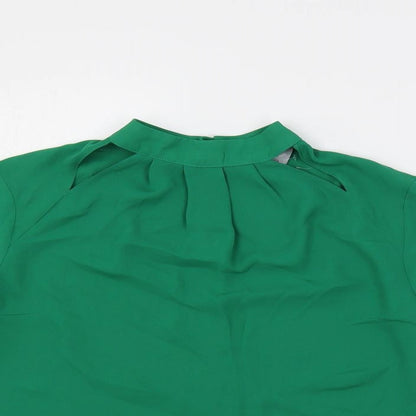 Womens UK Size 4 Dorothy Perkins Green Basic Blouse