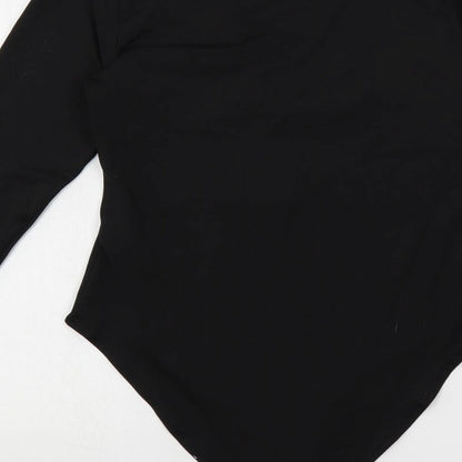 H&M Womens Black Polyester Bodysuit One-Piece Size S Snap