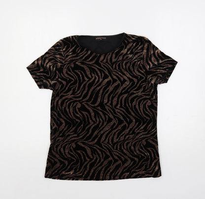 Womens UK Size M Anna Rose Black Basic Blouse