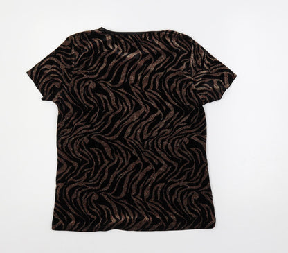 Womens UK Size M Anna Rose Black Basic Blouse