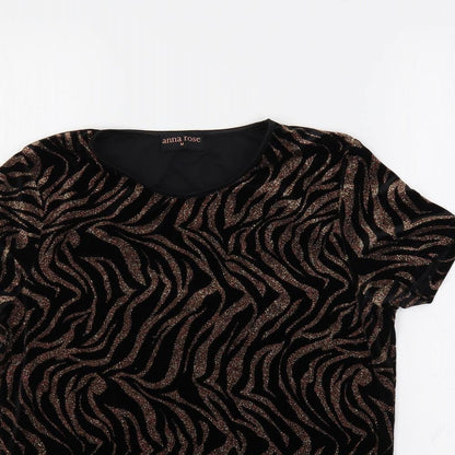 Womens UK Size M Anna Rose Black Basic Blouse