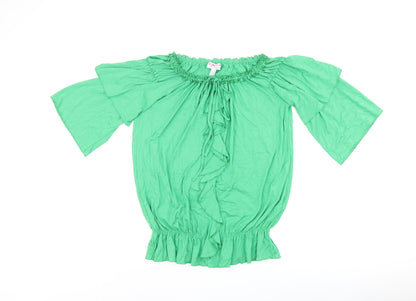 Womens UK Size 12 HEINE Green Basic Blouse