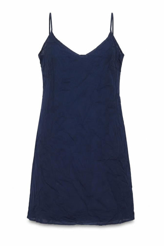 Marks and Spencer Womens Blue Cotton Tank Dress Size 12 V-Neck Pullover