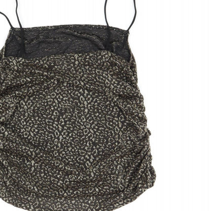 Womens UK Size 16 Topshop Black Cropped Tank