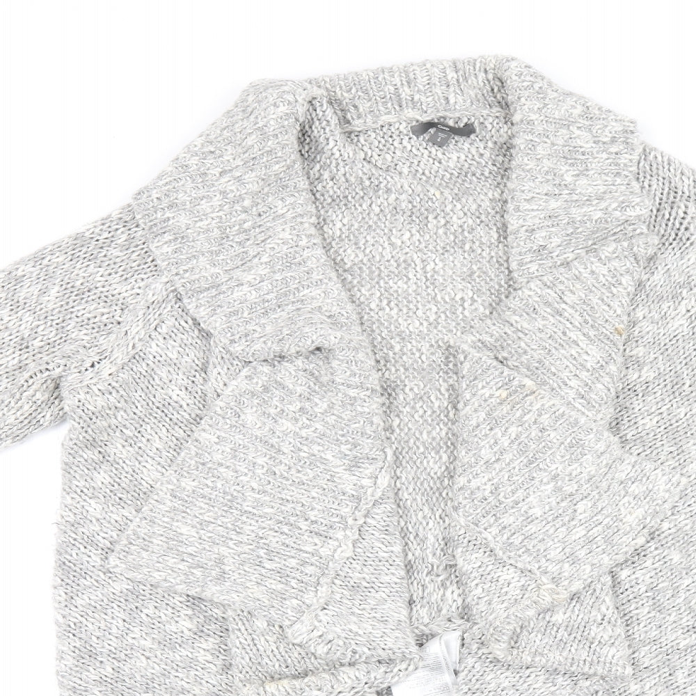 Gap Womens Grey V-Neck Acrylic Cardigan Jumper Size L - Waterfall Front