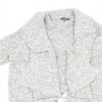 Gap Womens Grey V-Neck Acrylic Cardigan Jumper Size L - Waterfall Front