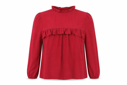 Womens UK Size 10 Boohoo Red Basic Blouse