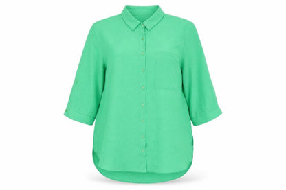 Womens UK Size 18 M&Co Green Basic Button-Up
