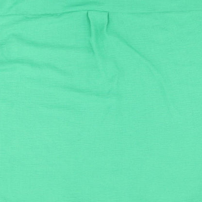 M&Co Womens Green Polyester Basic Button-Up Size 18 Collared