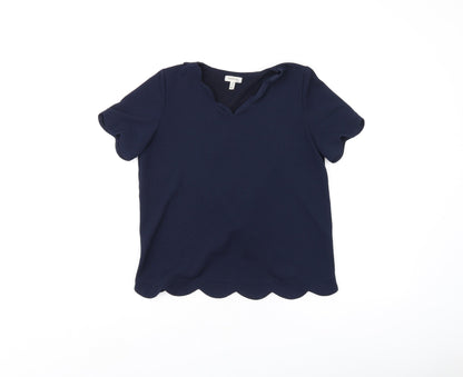 Womens UK Size XL Monteau Blue Basic T-Shirt