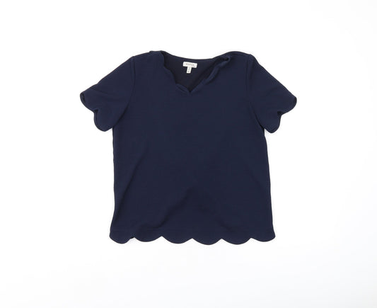 Womens UK Size XL Monteau Blue Basic T-Shirt