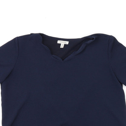 Womens UK Size XL Monteau Blue Basic T-Shirt