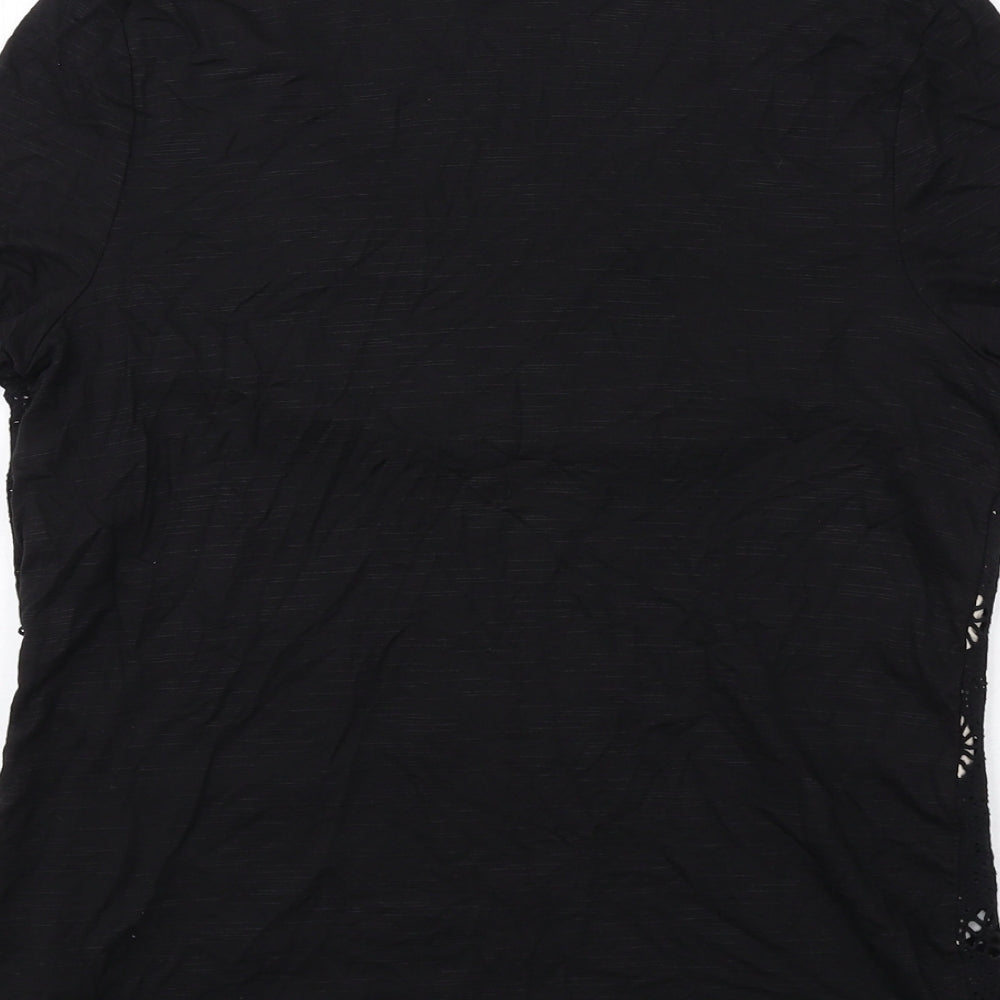 Womens UK Size 10 Per Una Black Basic T-Shirt