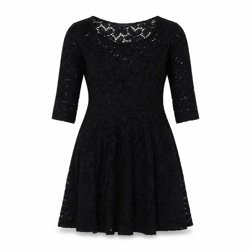 River Island Womens Black Nylon A-Line Size 10 Round Neck Pullover