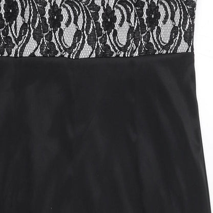 Berkertex Womens Black Polyester Pencil Dress Size 18 Round Neck Zip