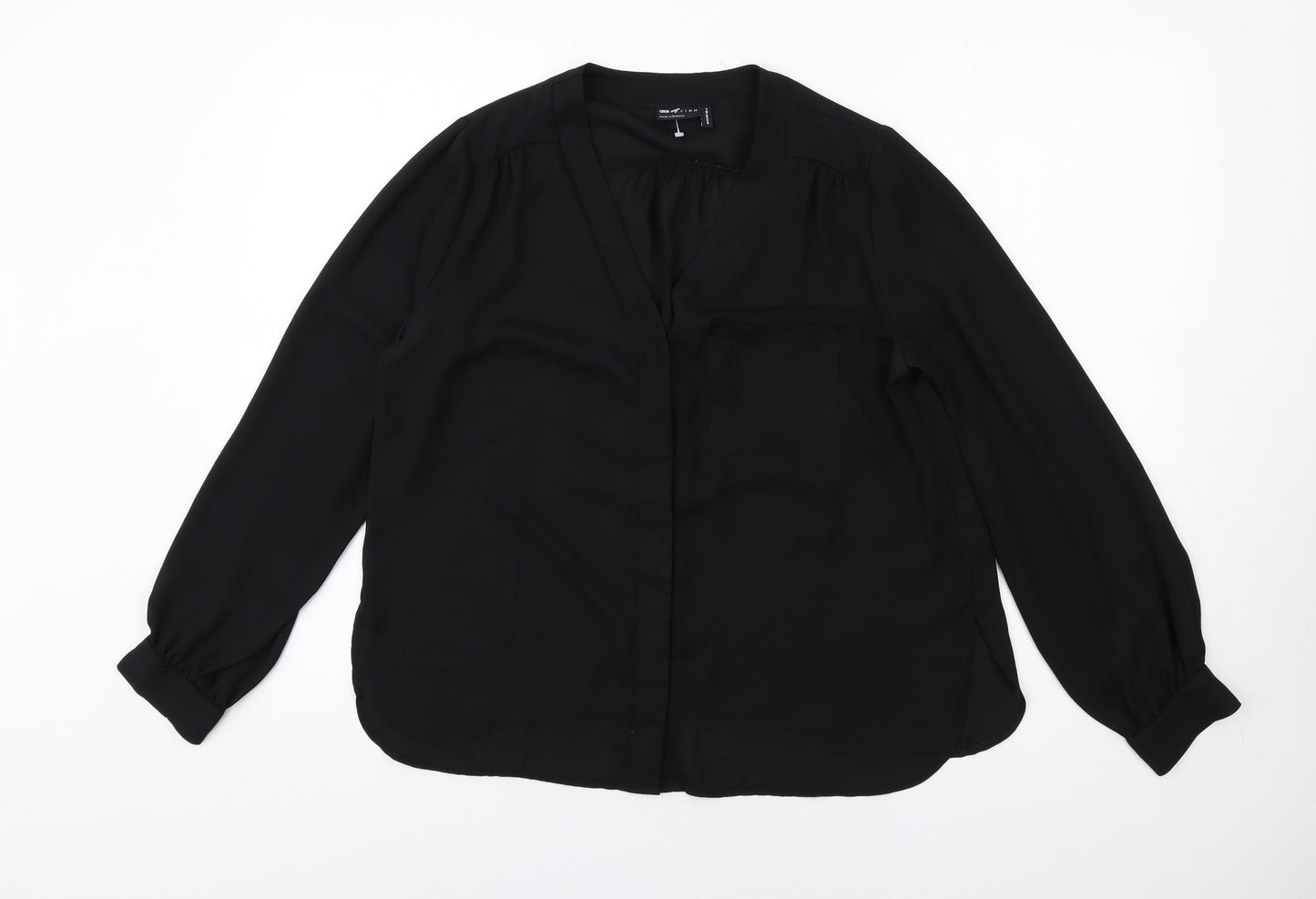Womens UK Size 10 ASOS Black Basic Button-Up