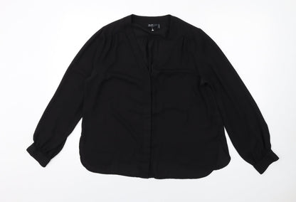 Womens UK Size 10 ASOS Black Basic Button-Up