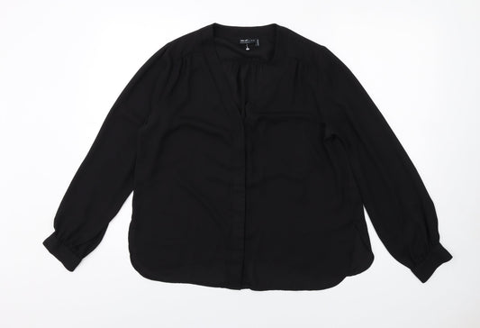 Womens UK Size 10 ASOS Black Basic Button-Up