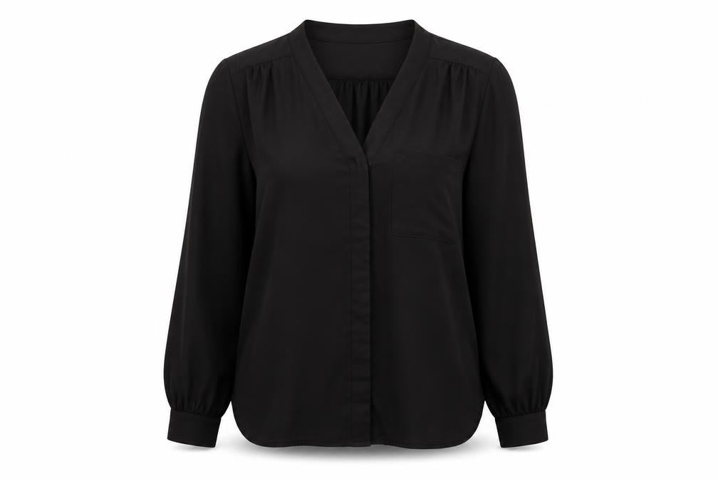 Womens UK Size 10 ASOS Black Basic Button-Up