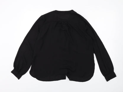 Womens UK Size 10 ASOS Black Basic Button-Up