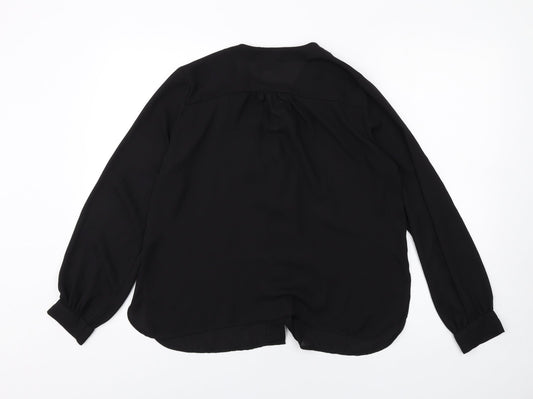 Womens UK Size 10 ASOS Black Basic Button-Up