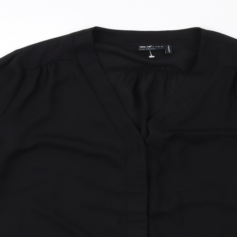 Womens UK Size 10 ASOS Black Basic Button-Up