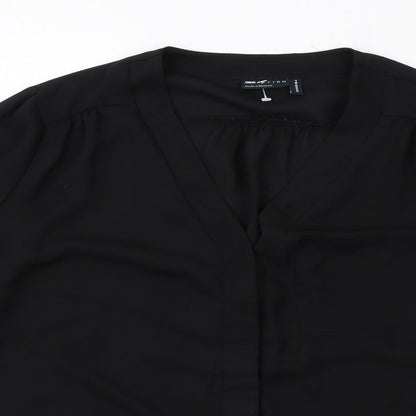Womens UK Size 10 ASOS Black Basic Button-Up
