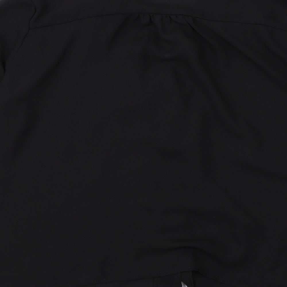 Womens UK Size 10 ASOS Black Basic Button-Up