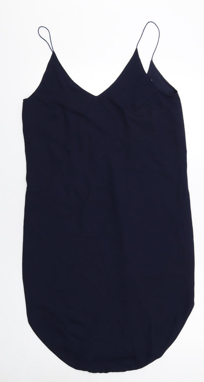 Maurie&Eve Womens Blue Polyester Slip Dress Size 10 V-Neck Pullover