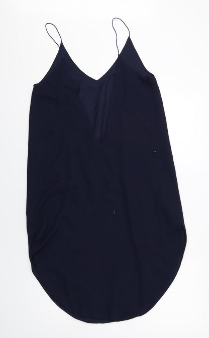 Maurie&Eve Womens Blue Polyester Slip Dress Size 10 V-Neck Pullover